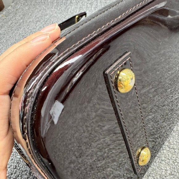 Louis Vuitton Alma PM Burgundy Patent Leather Tote fbcco585-101825 - Picture 11 of 15